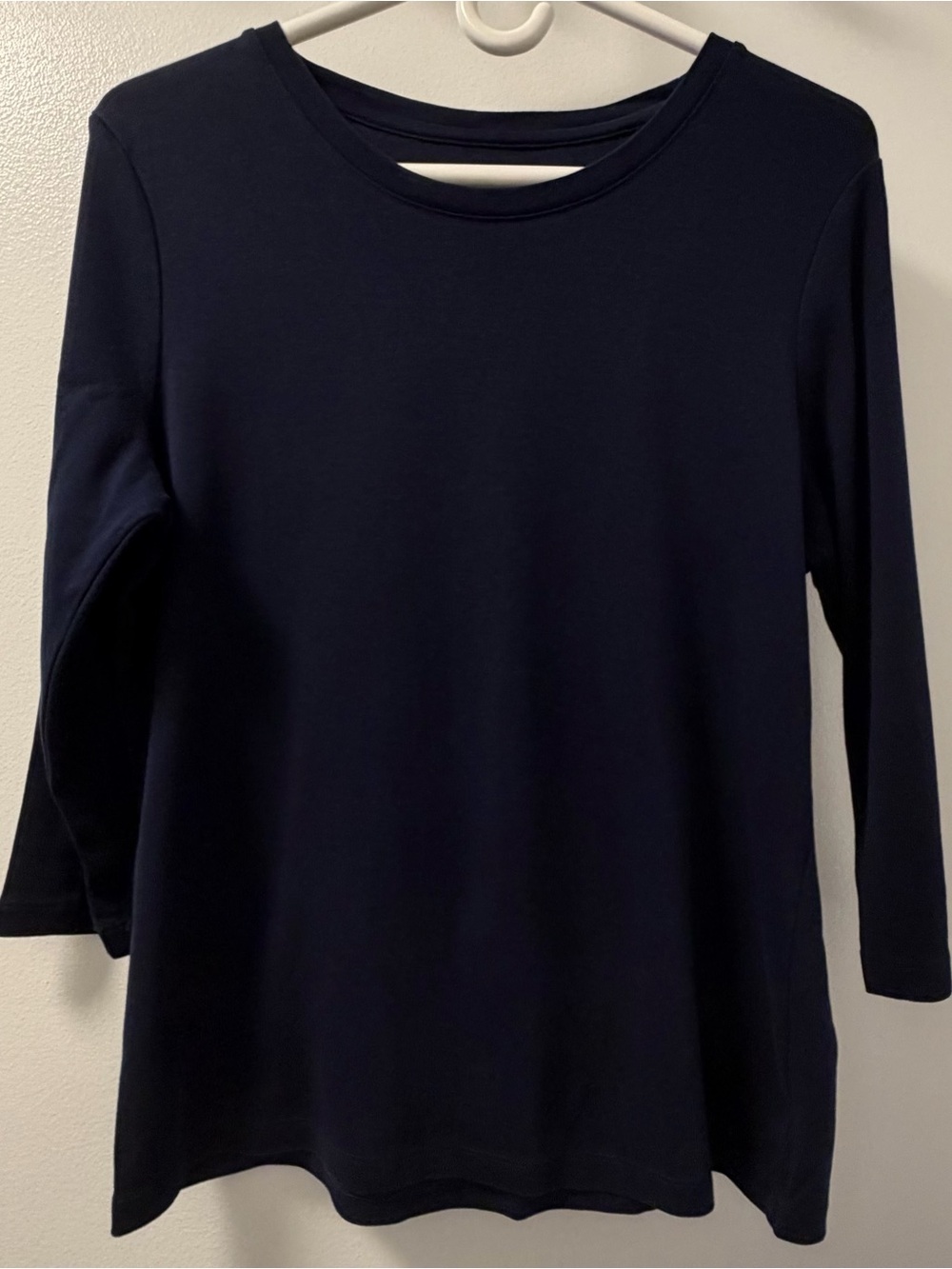 Northern Reflections Navy Blue Cotton 3/4 Sleeve Top Size XL